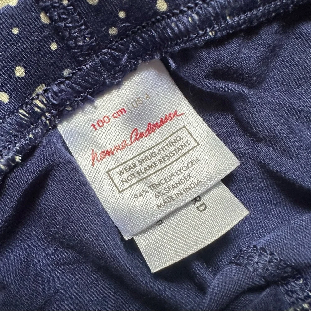 Hanna Andersson Kids Holiday Long John Pajama Snowy Polar Bear on Navy size 4